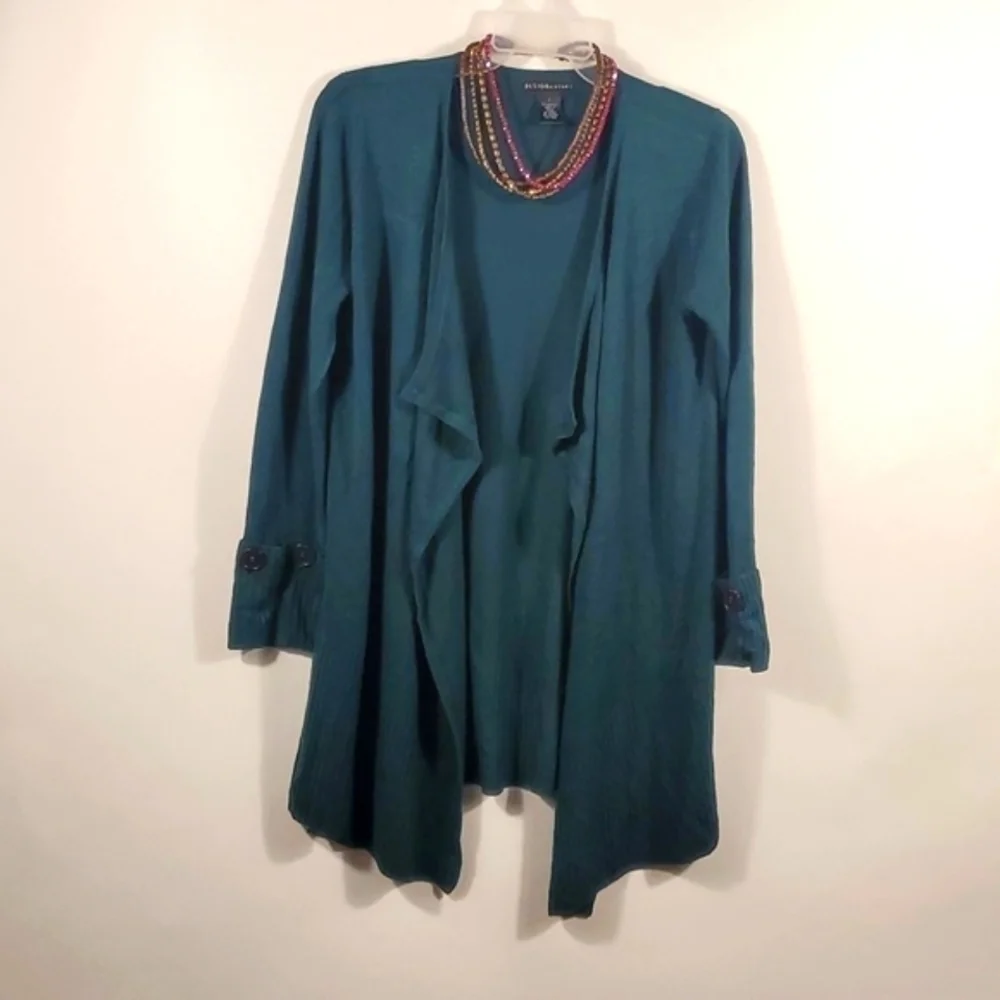 Hunter Green Trendy Open Cardigan Size Large - Picture 8 of 11